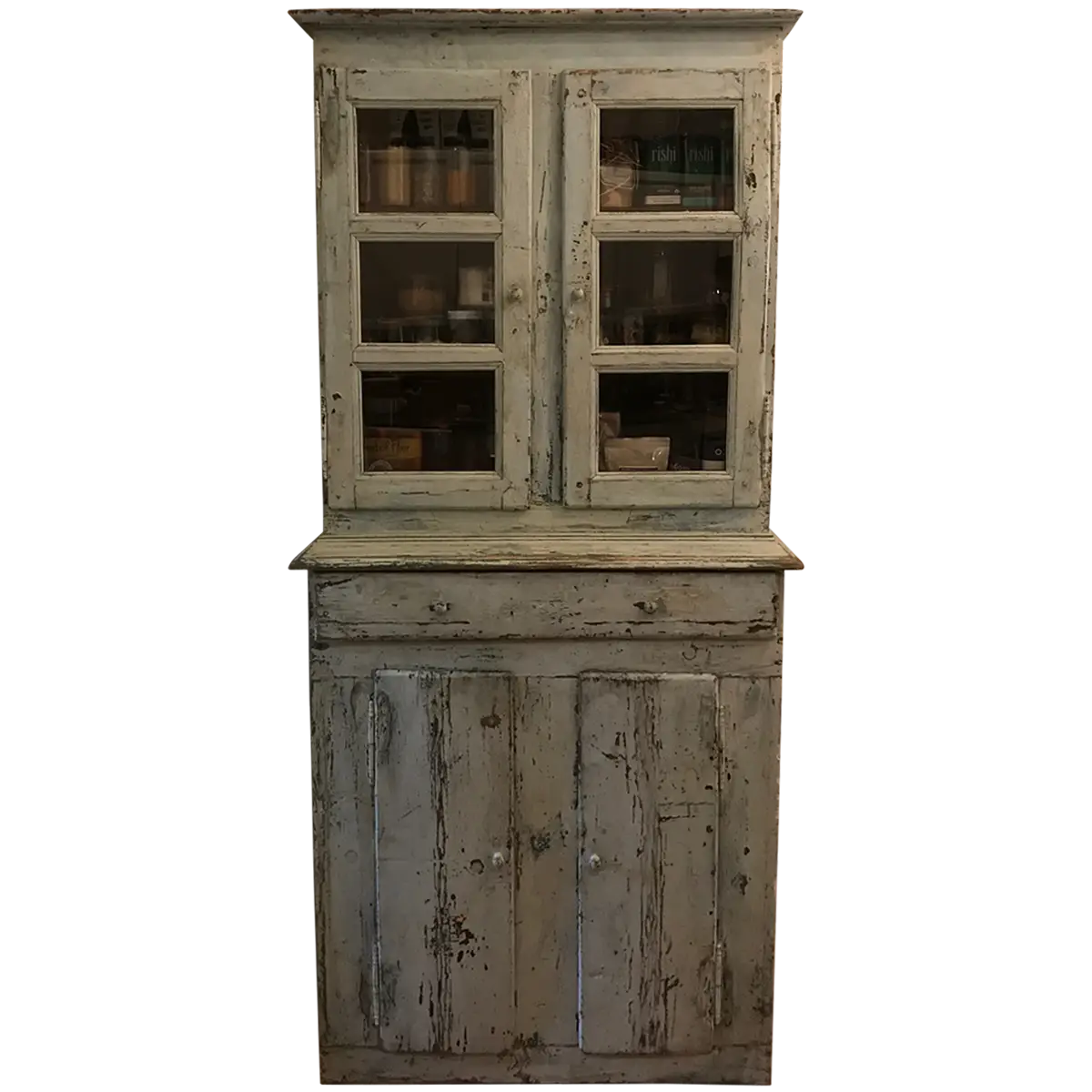 Rustic Antique Cabinet with Weathered Finish