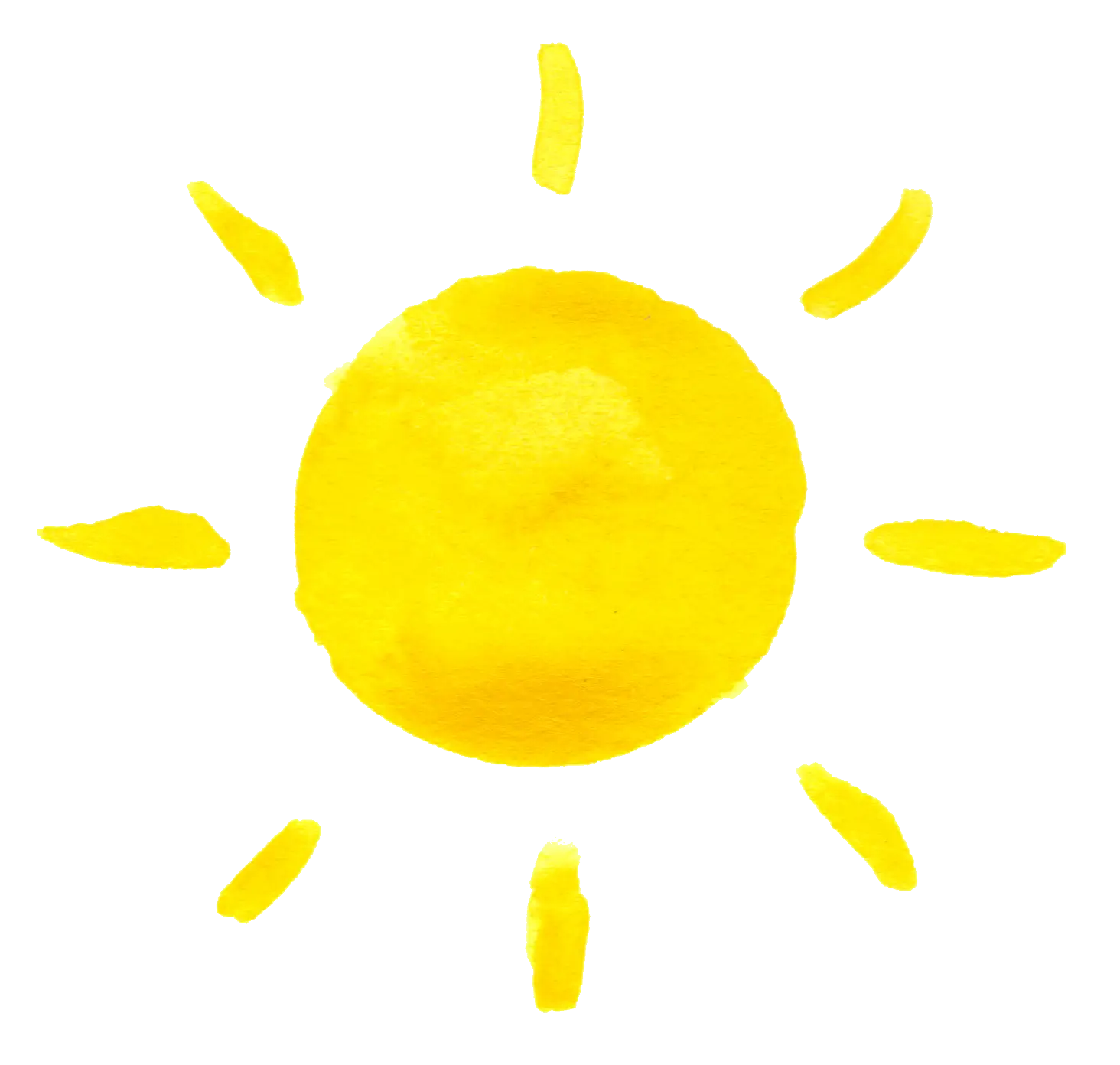 Yellow Sun Watercolor Illustration