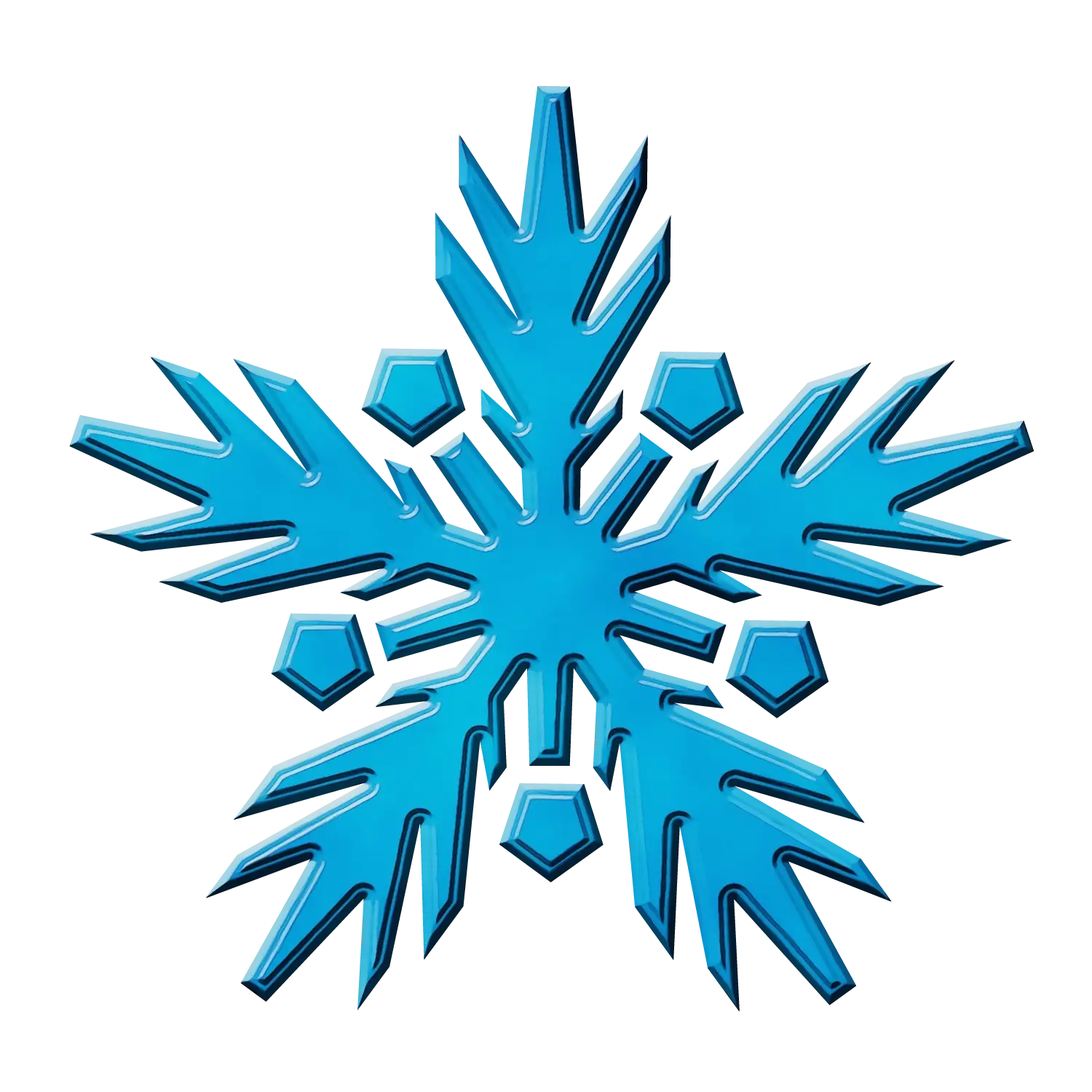 Blue Snowflake Icon for Winter Season