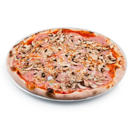 Delicious Mushroom and Ham Pizza with Crispy Crust