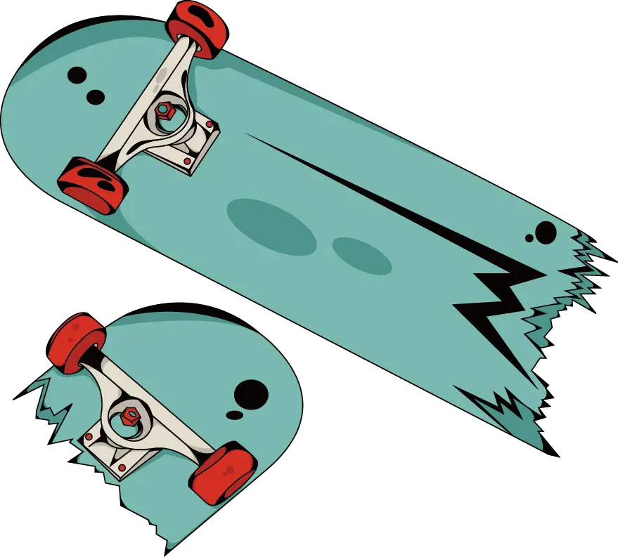 Broken Skateboard Illustration