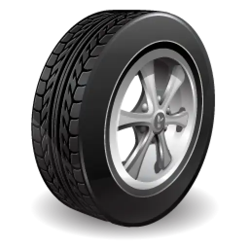 Black Car Tire with Alloy Wheel