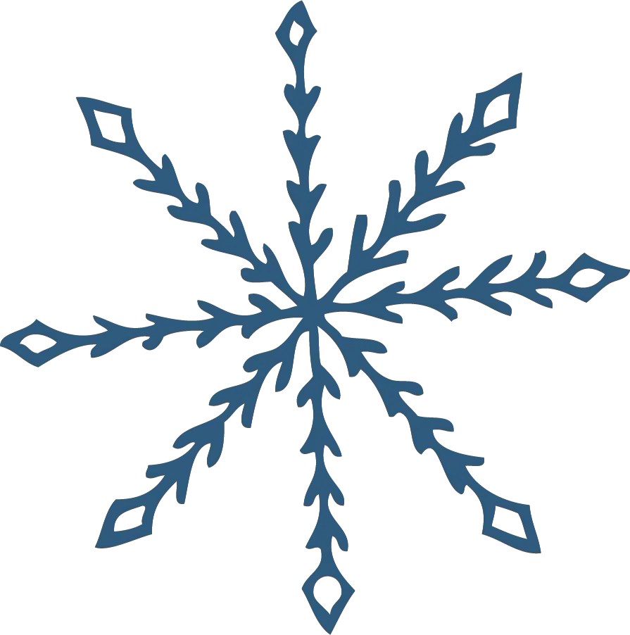 Blue Intricate Winter Snowflake