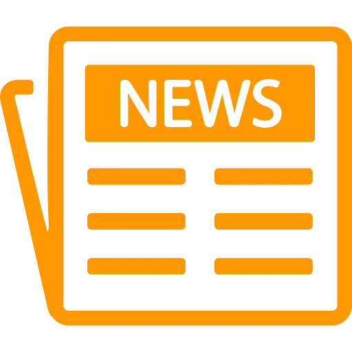 Orange News Icon for Media and Journalism