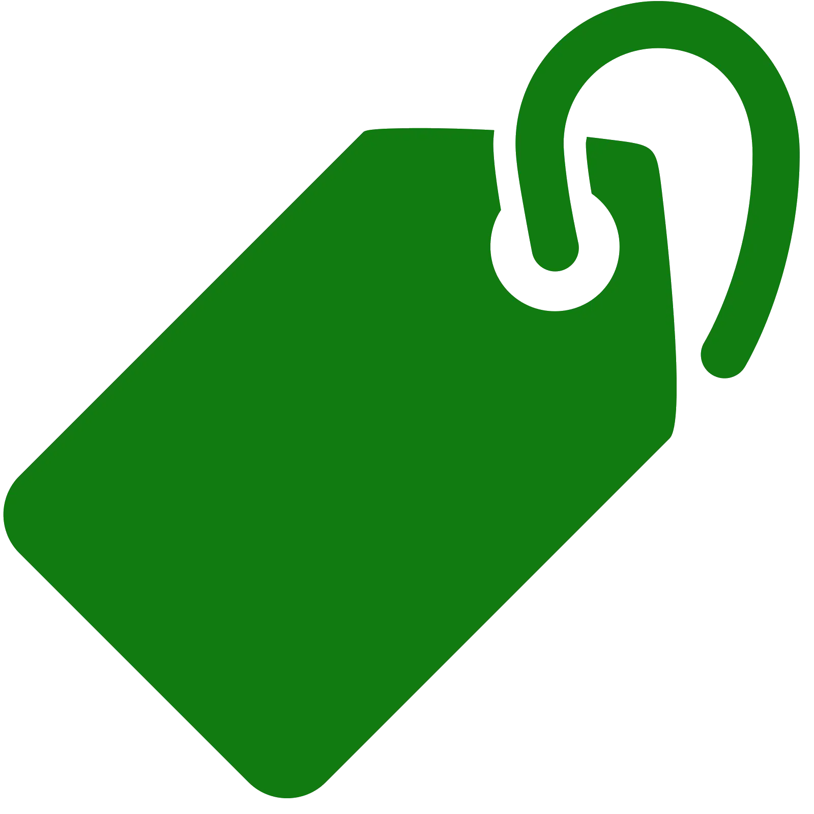 Green Hanging Tag Symbol Illustration