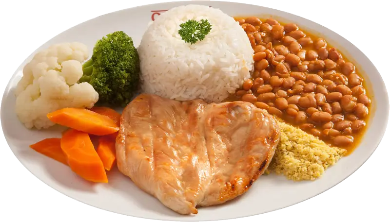 Healthy Meal with Chicken, Rice, and Vegetables