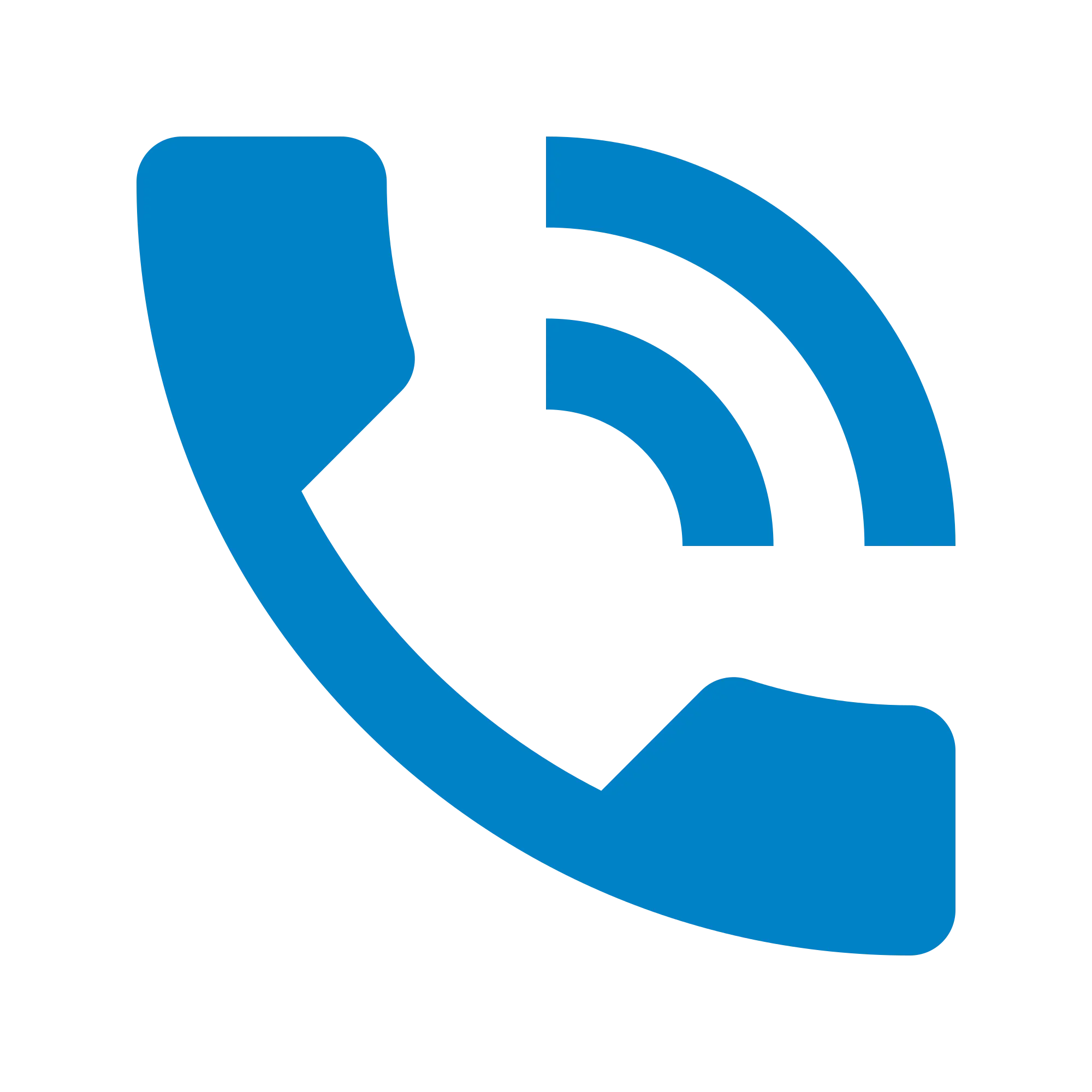 Blue Phone Icon for Communication Design