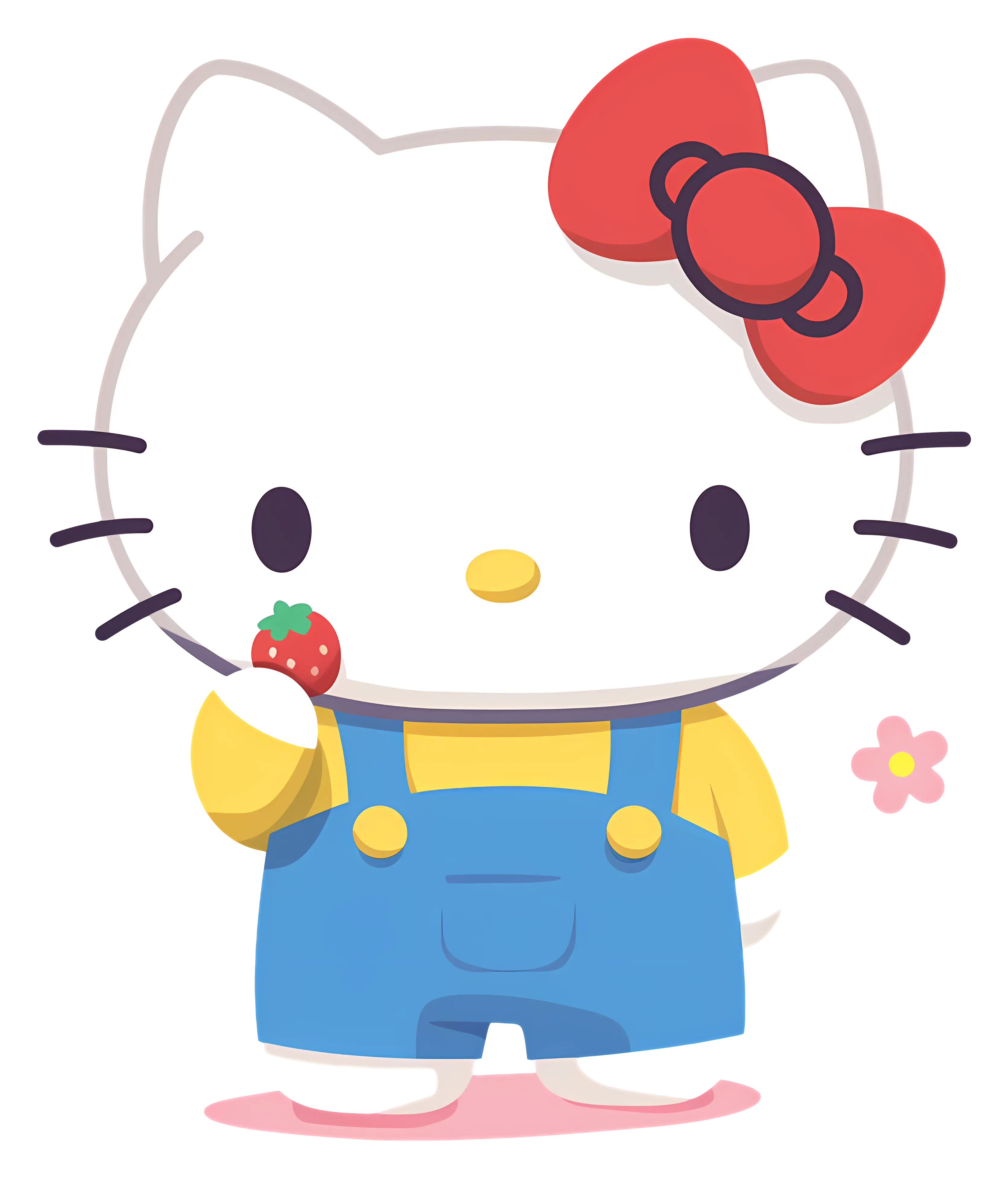 Hello Kitty Character Holding a Strawberry