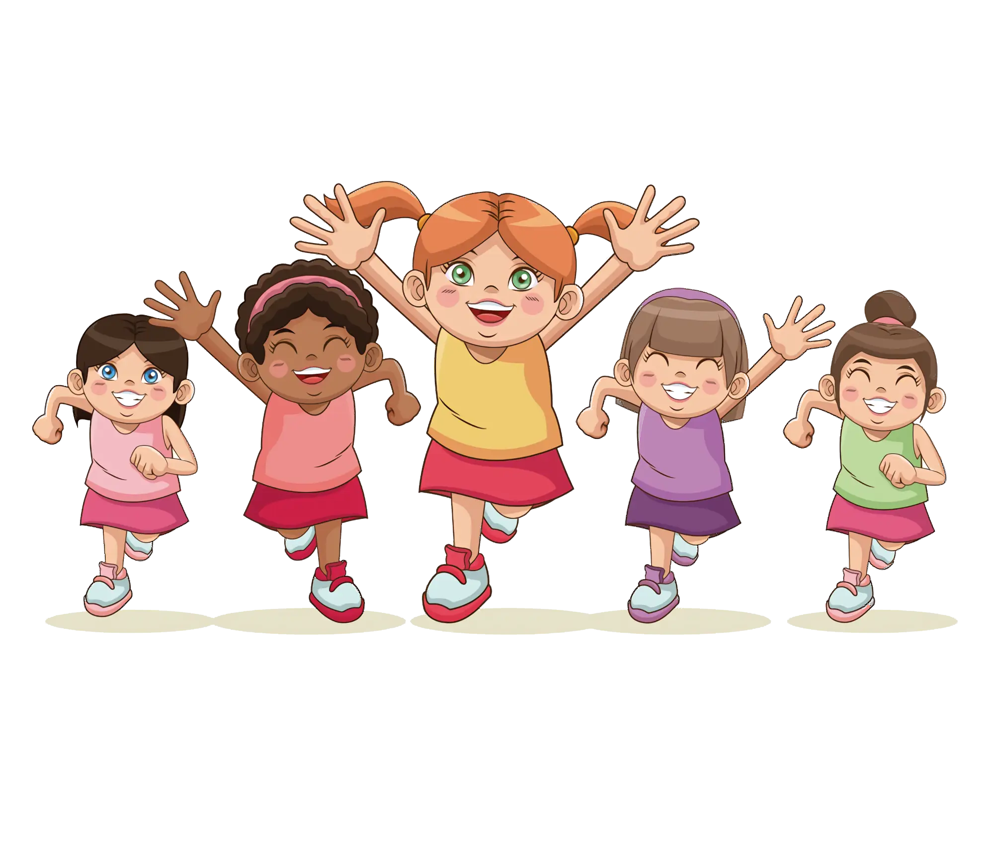 Group of Children Running