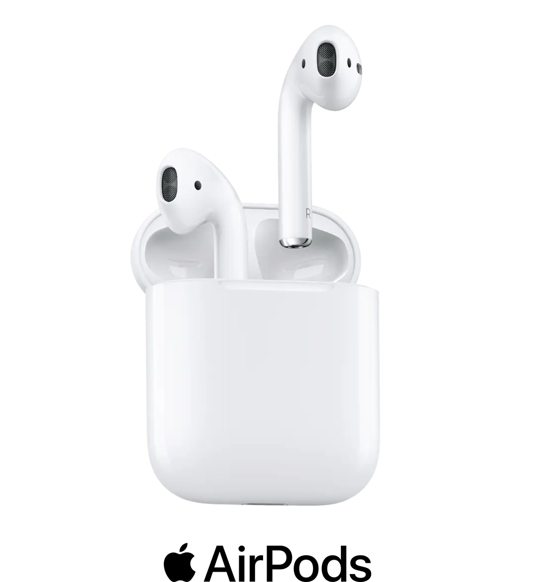 White Apple AirPods with Case