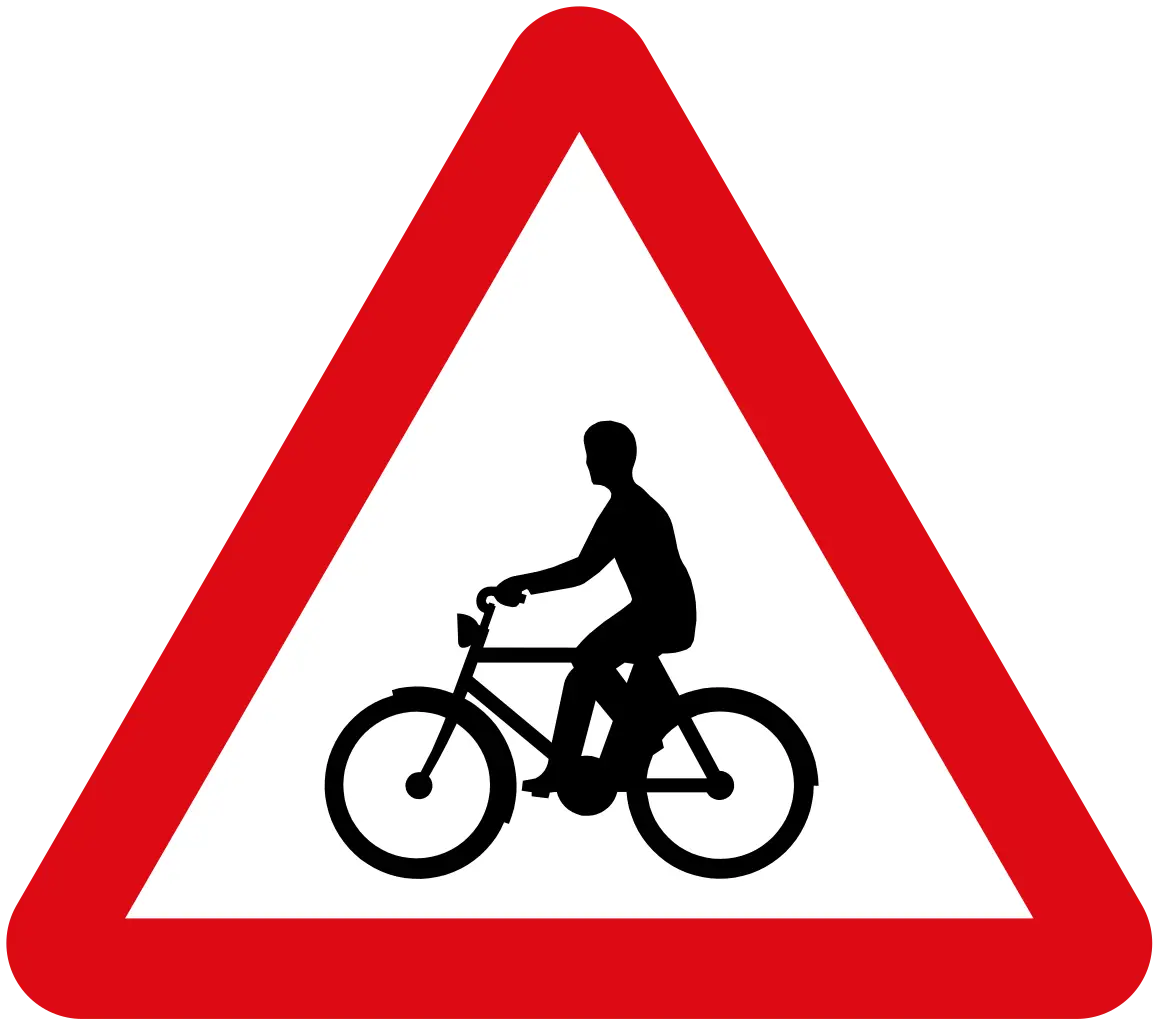 Bicycle Crossing Warning Sign