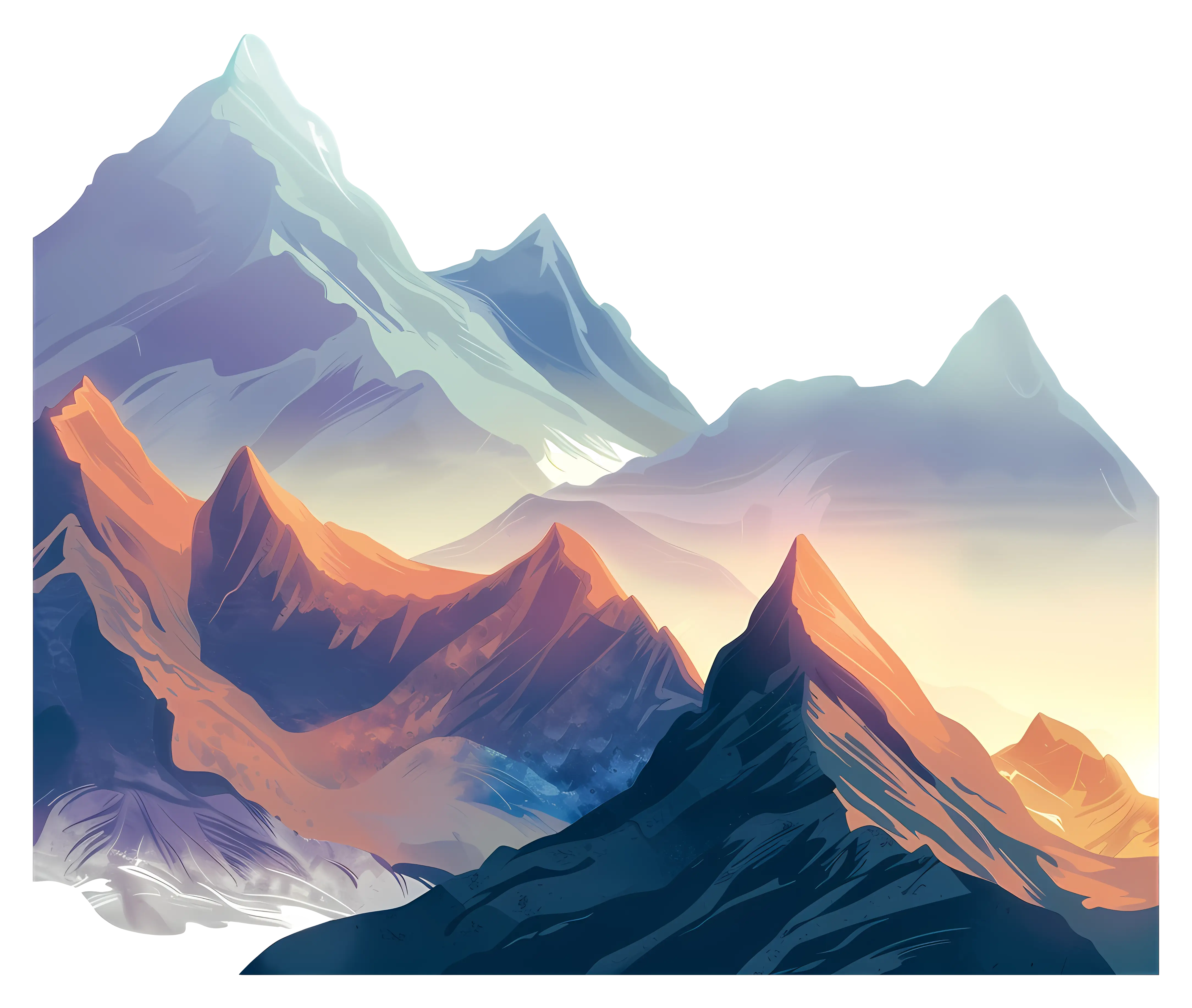 Illustration of a Majestic Mountain Range