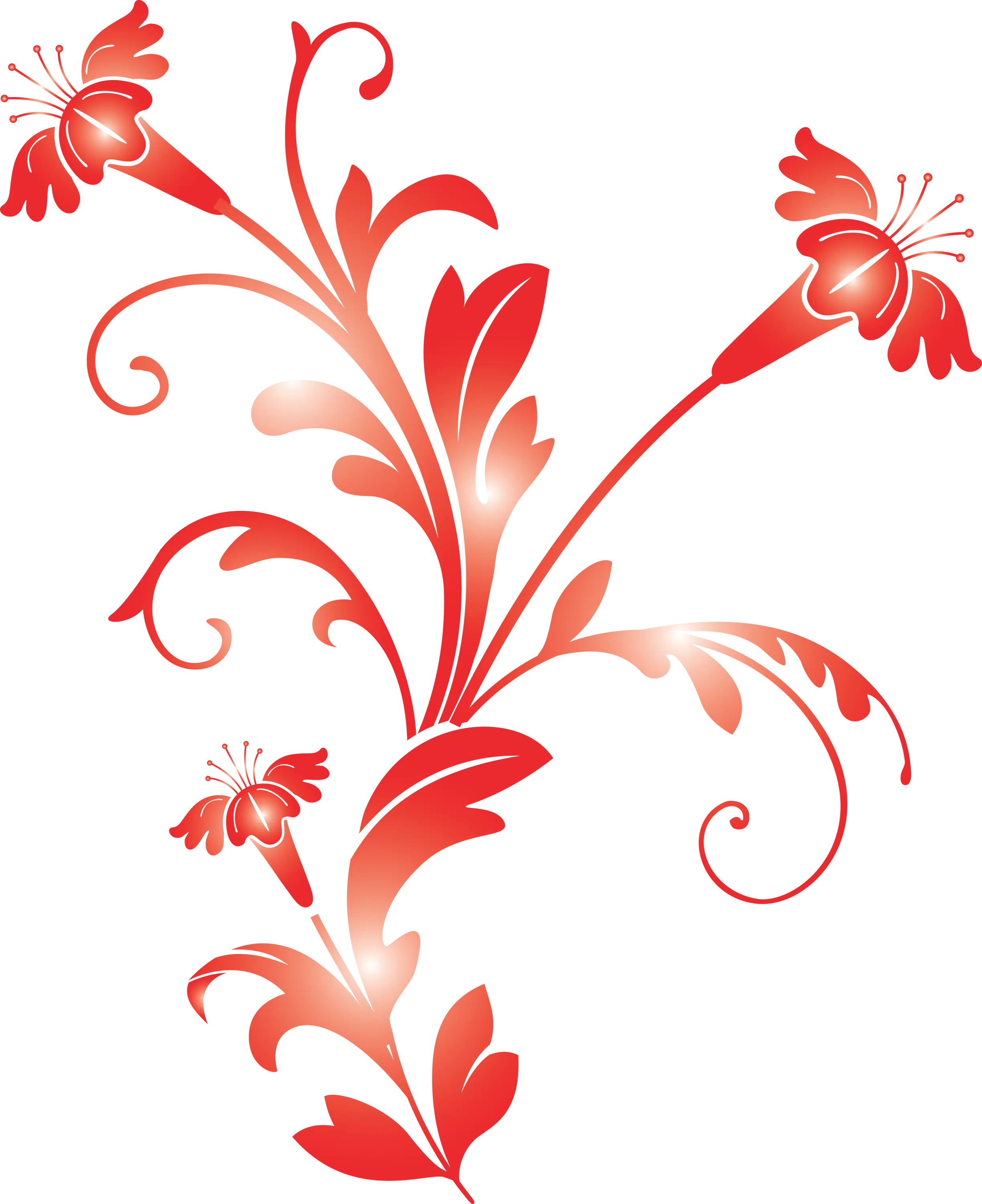 Abstract Red Floral Pattern Design