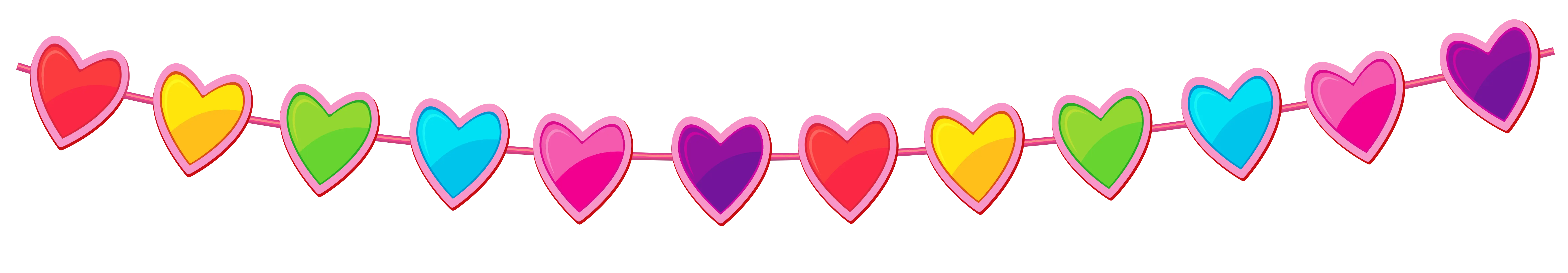 Vibrant Colorful Heart Garland Decoration