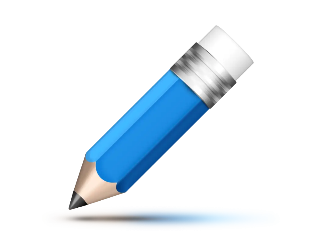 Blue Pencil with Eraser for Writing and Drawing