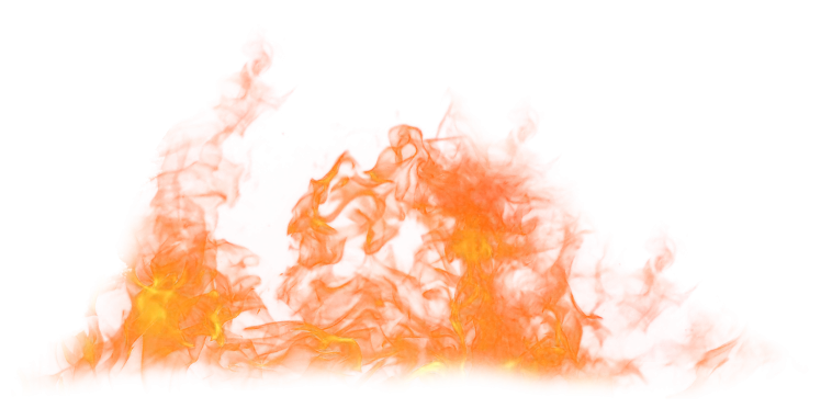 Orange Flames Illustration with Realistic Effect