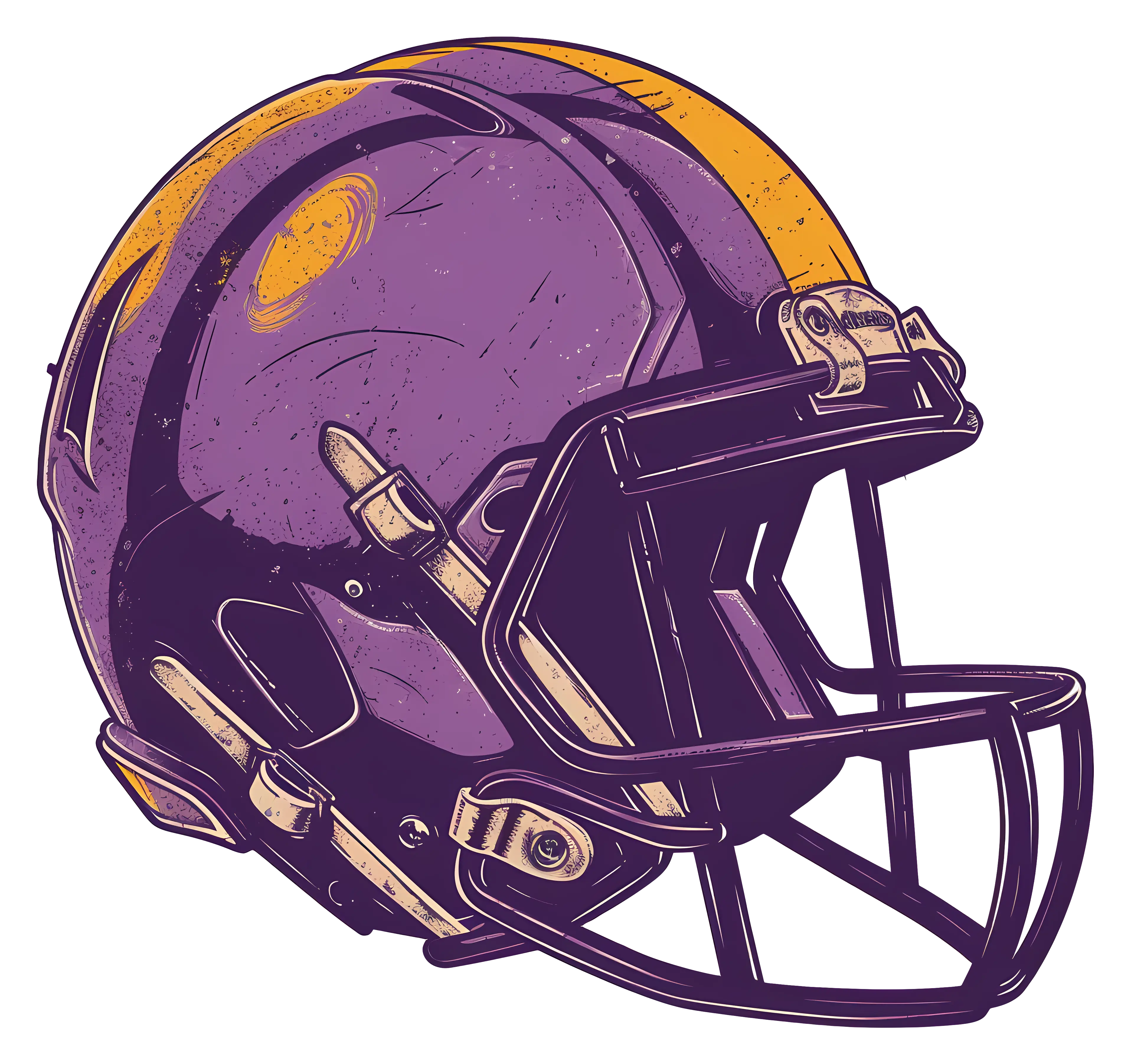 Purple and Gold Football Helmet Design