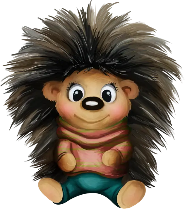Cartoon Design of a Cute Hedgehog Character