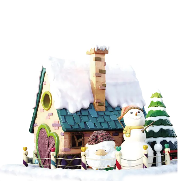 Snowy House with Snowmen