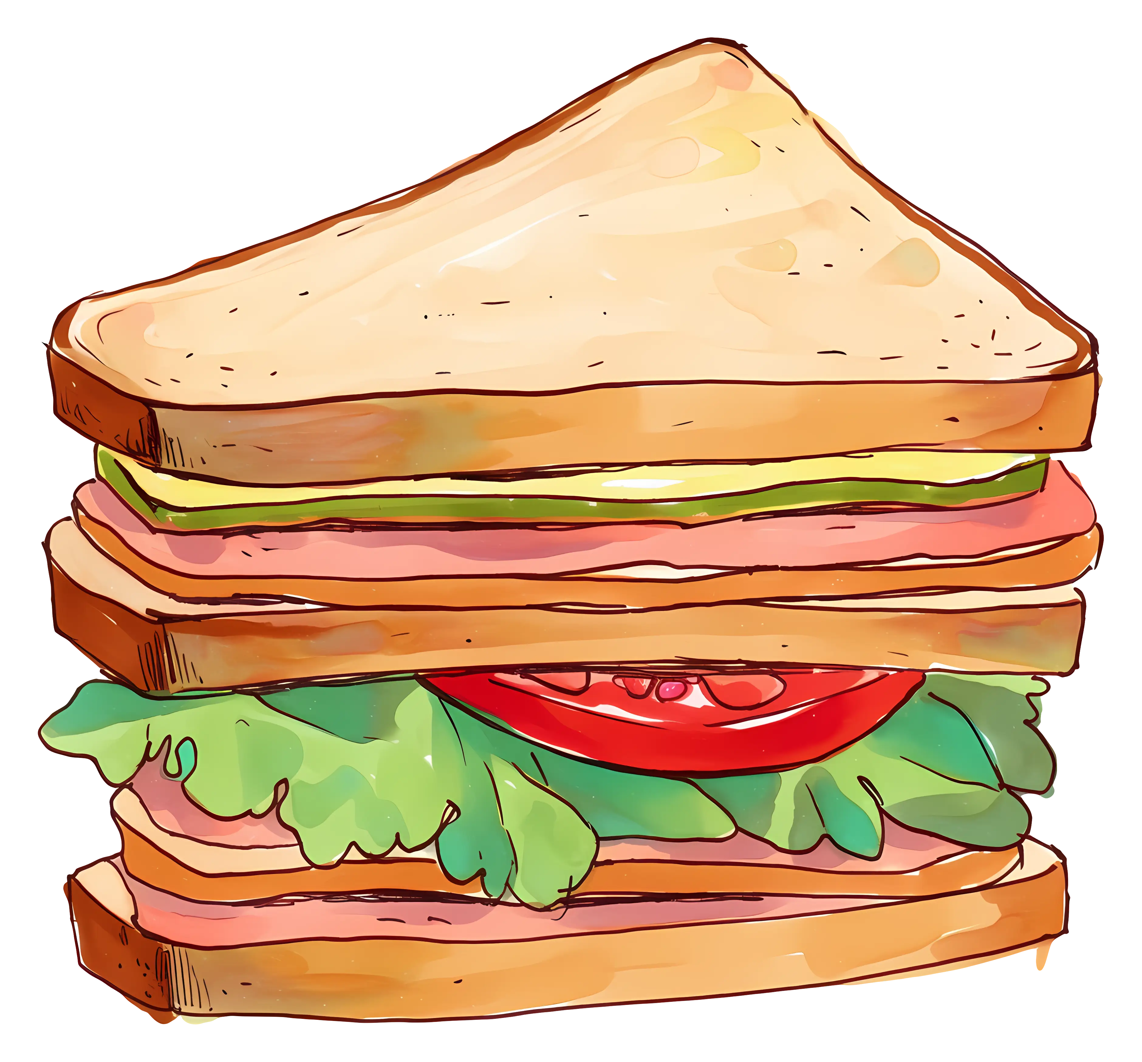 Cheese Sandwich with Tomato and Lettuce