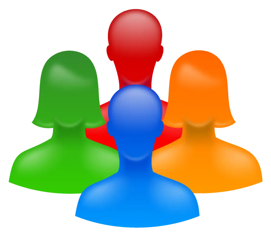 Silhouette of People Icons Representing Teamwork
