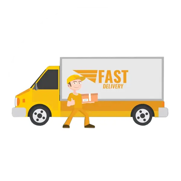 Fast Delivery Truck with Worker