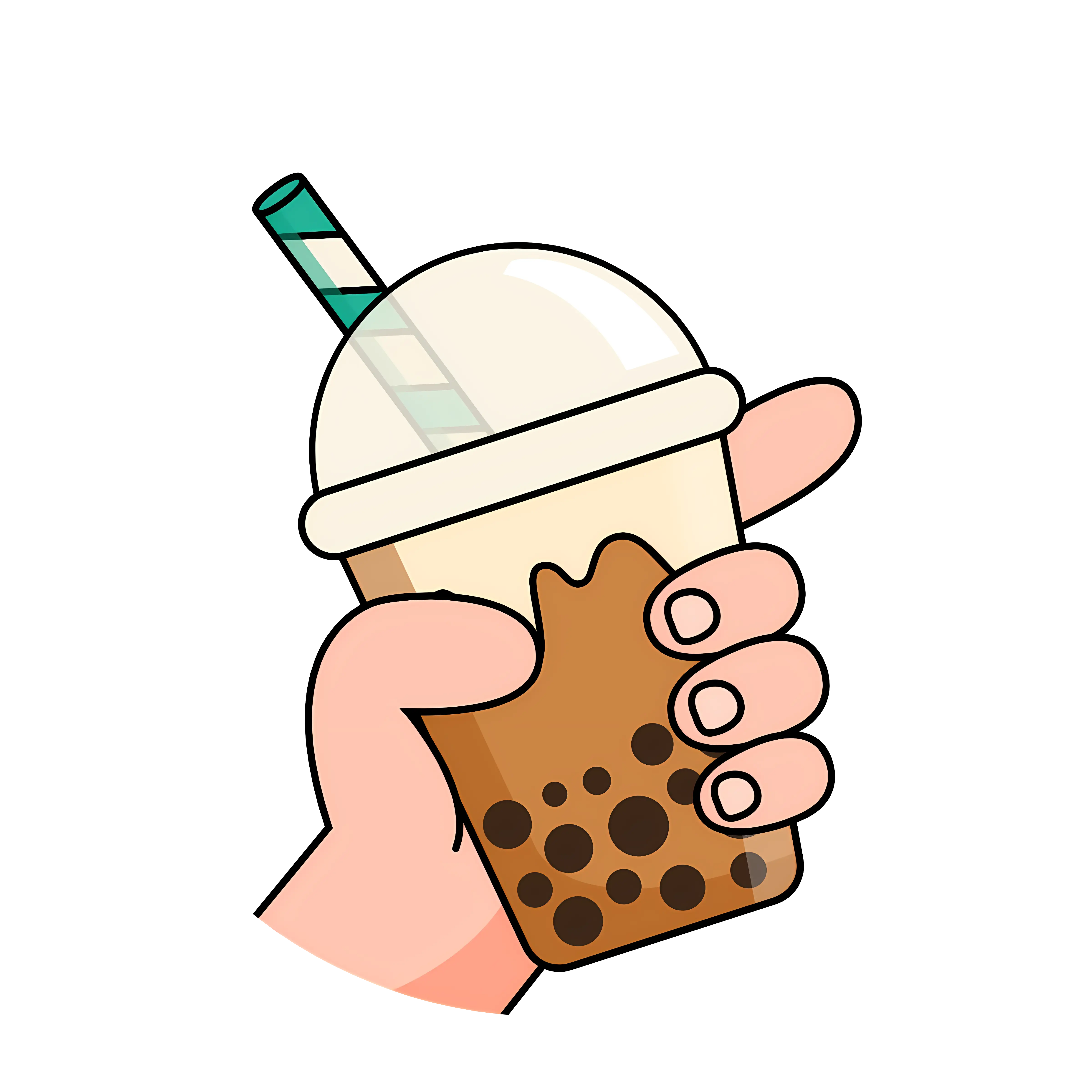 Hand Holding a Bubble Tea Drink