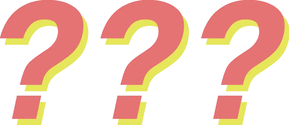 Three Red Question Marks in Yellow Shadow