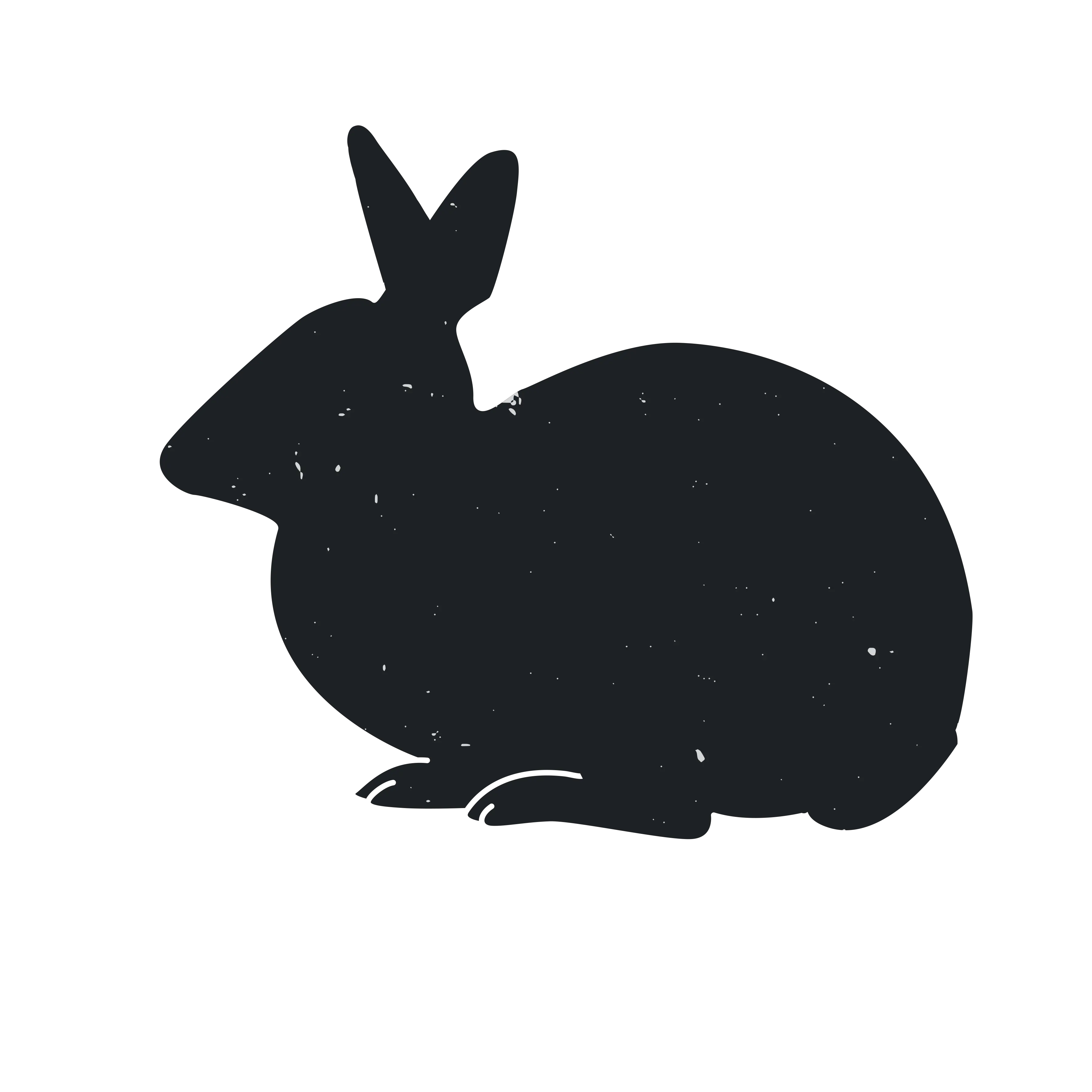 Black Rabbit Silhouette Illustration