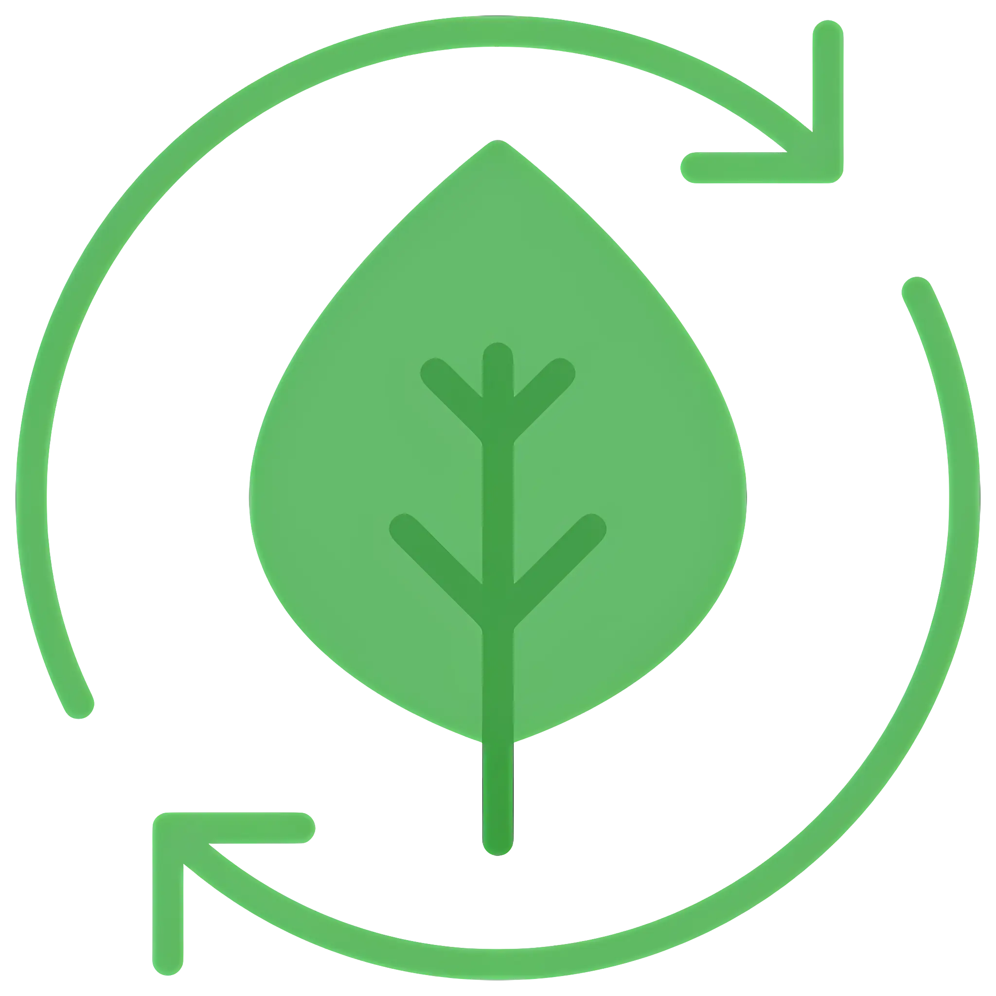 Eco-Friendly Leaf Recycling Symbol
