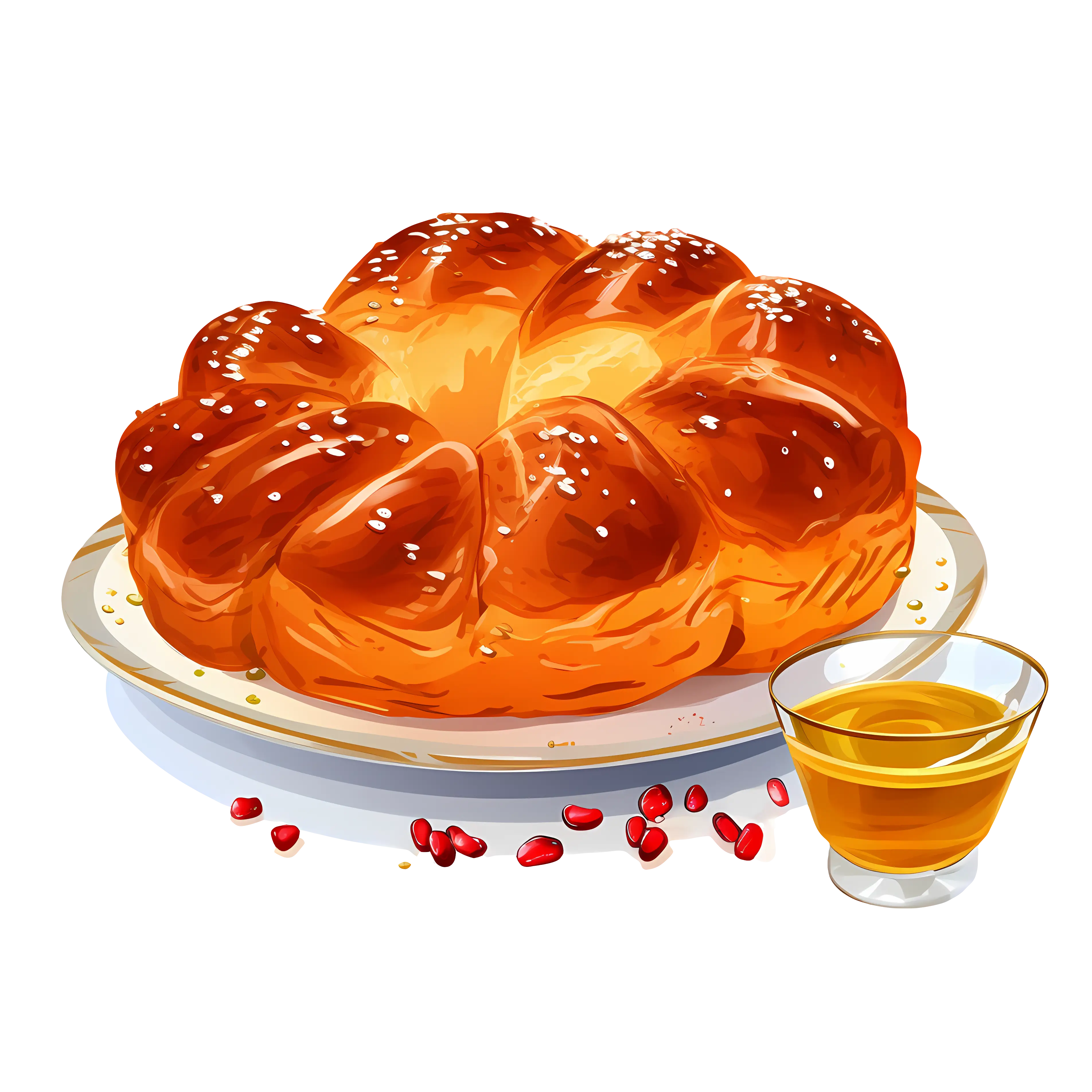 Golden Challah Bread with Honey Glaze