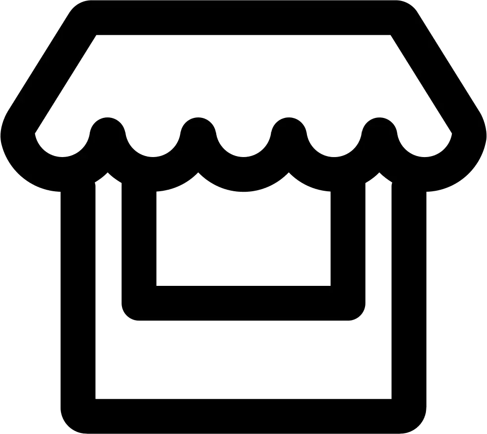 Minimal Storefront Icon with Canopy Design