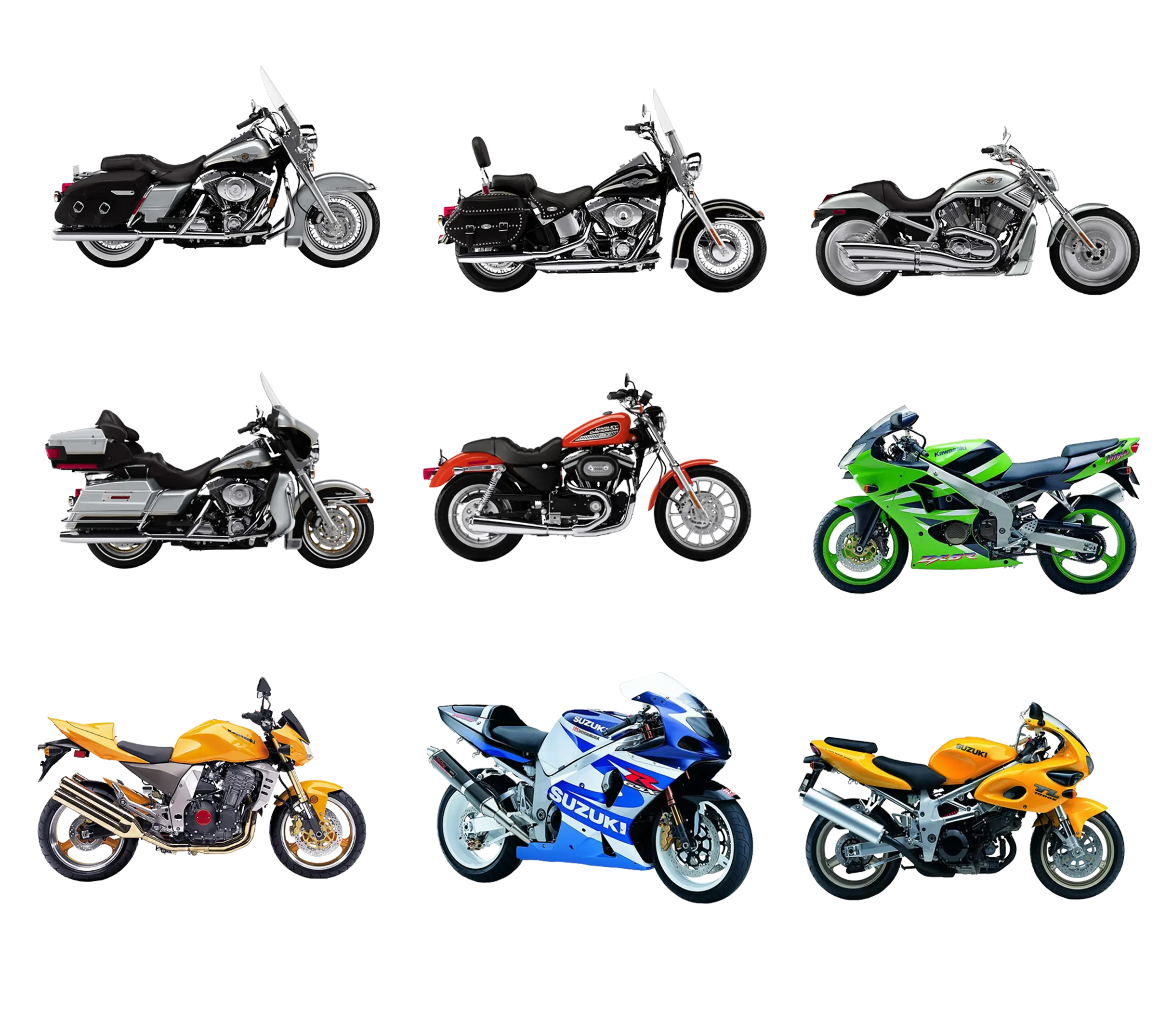 Collection of Various Motorcycles