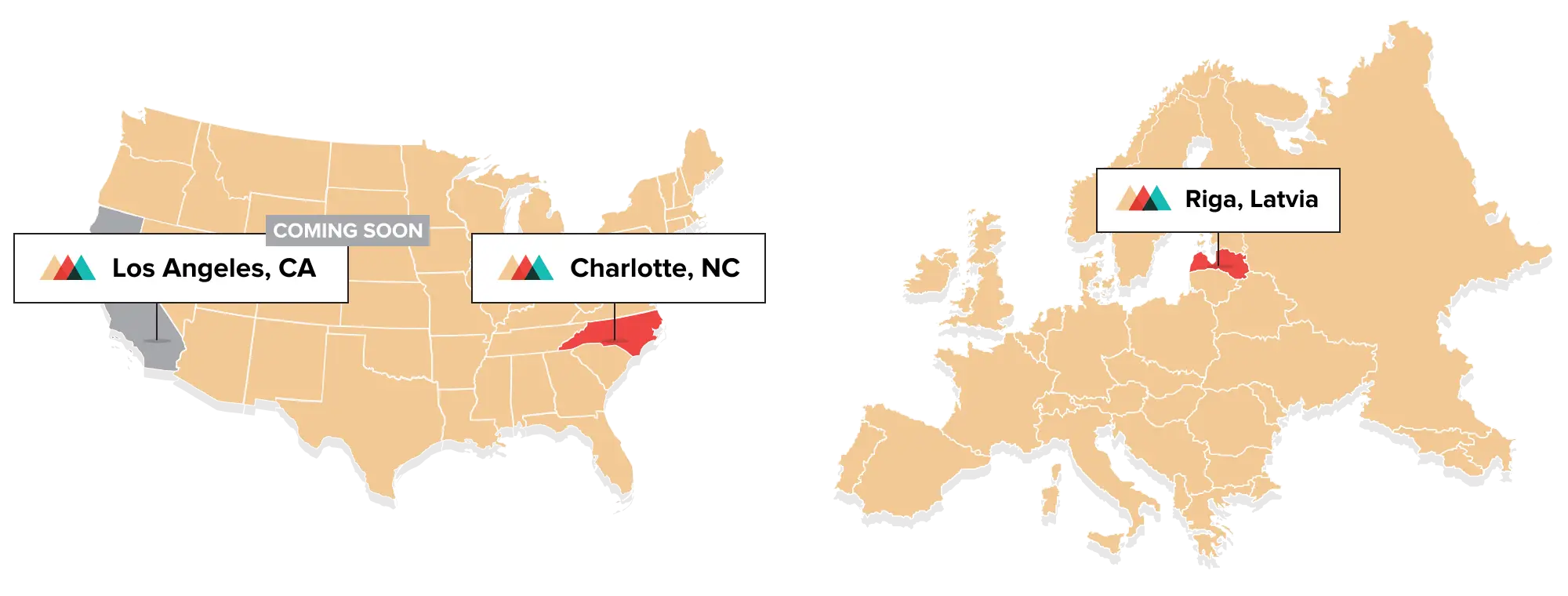 Map Highlighting Cities
