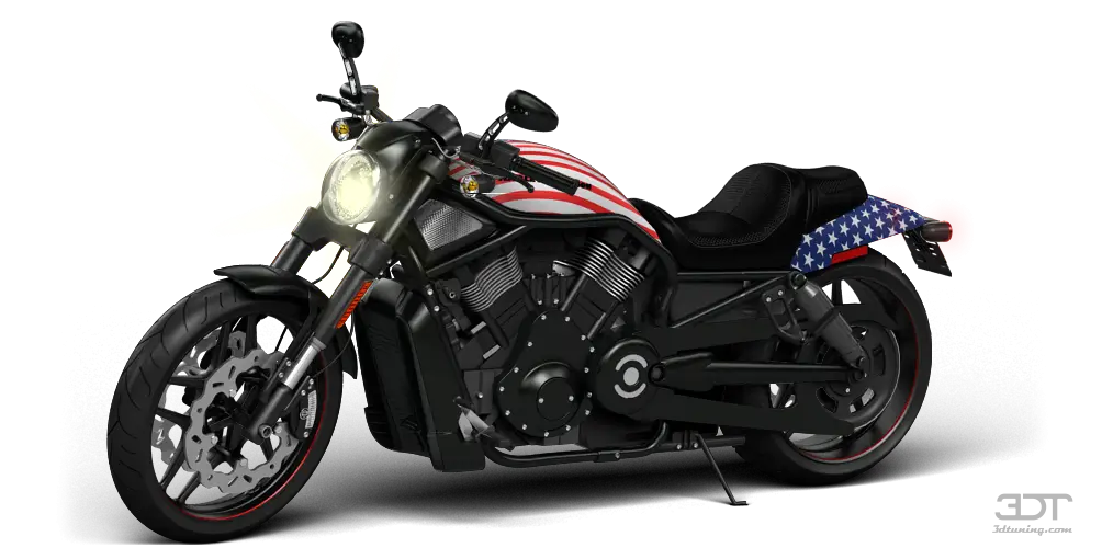 Black Motorcycle with American Flag Design