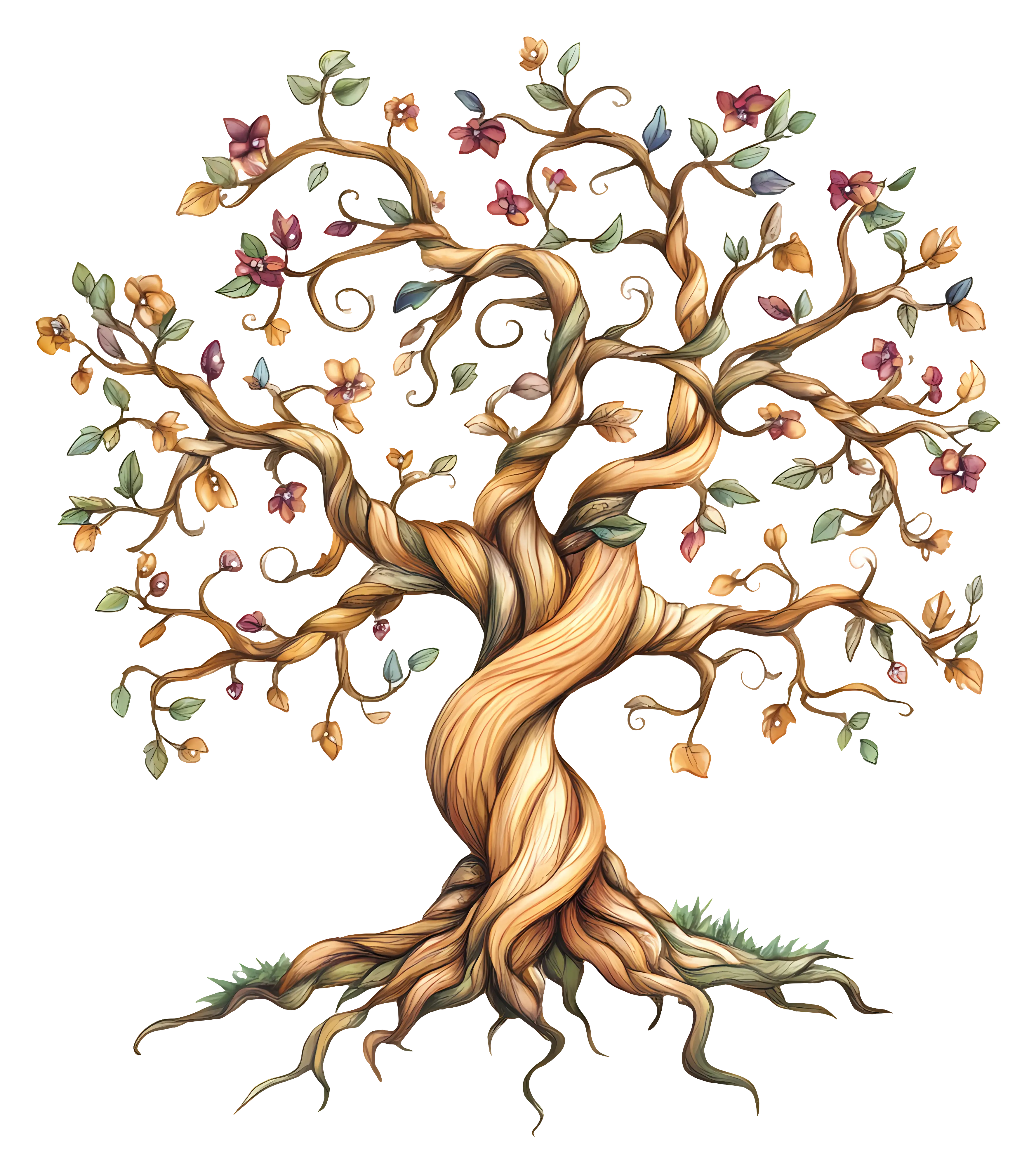Decorative tree with twisted trunk