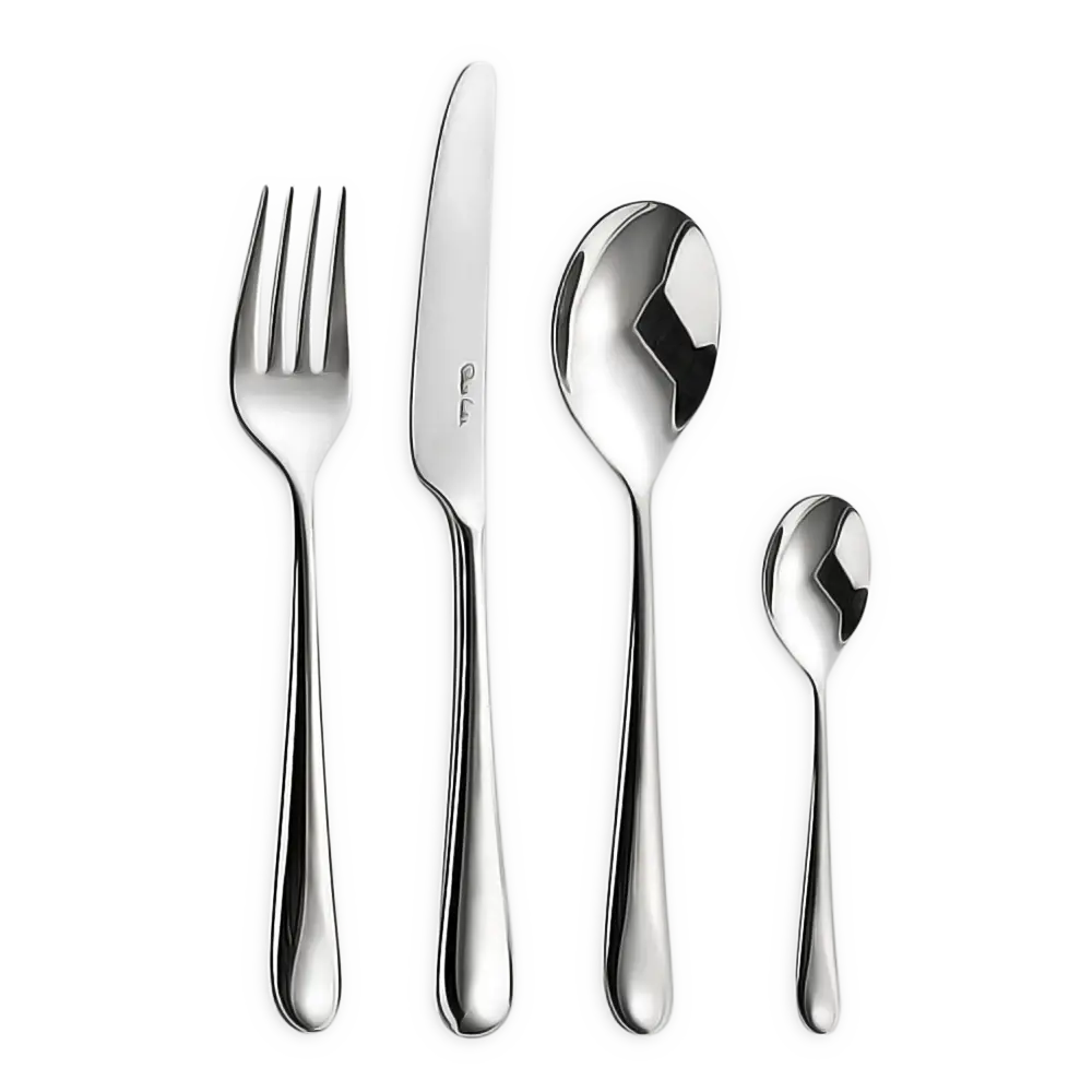 Elegant Stainless Steel Fork, Knife, and Spoons