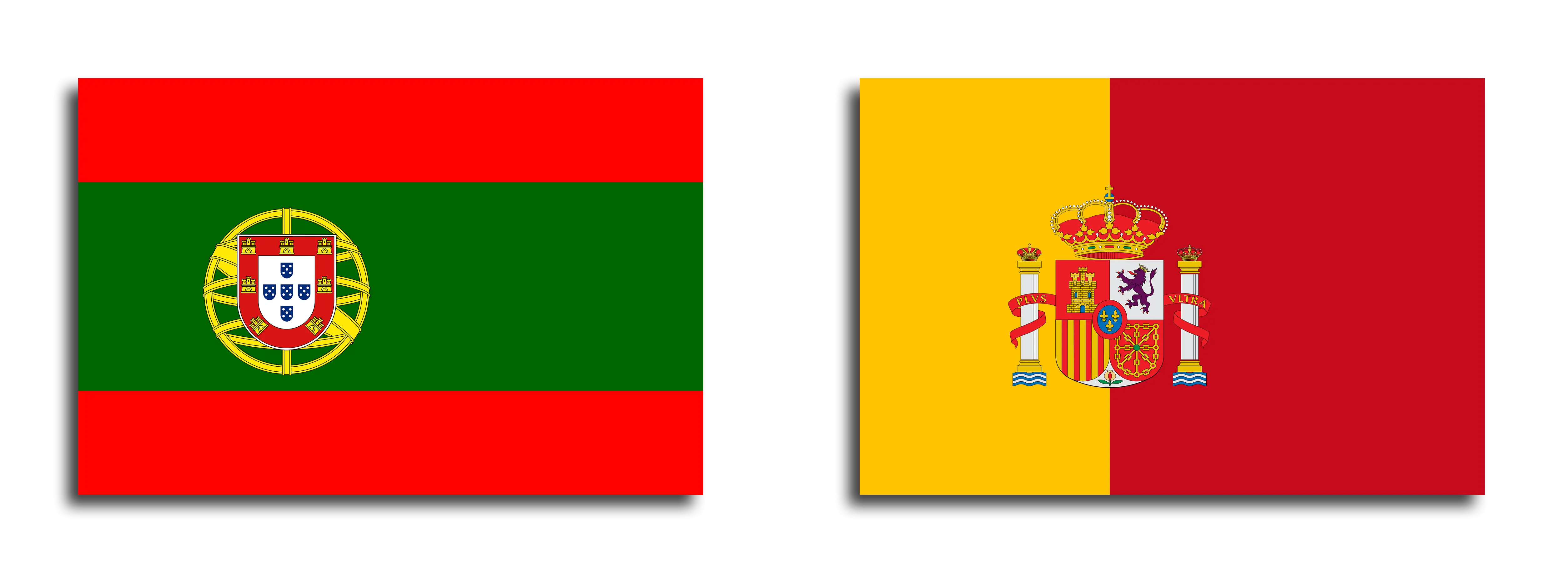 Flags of Portugal and Spain