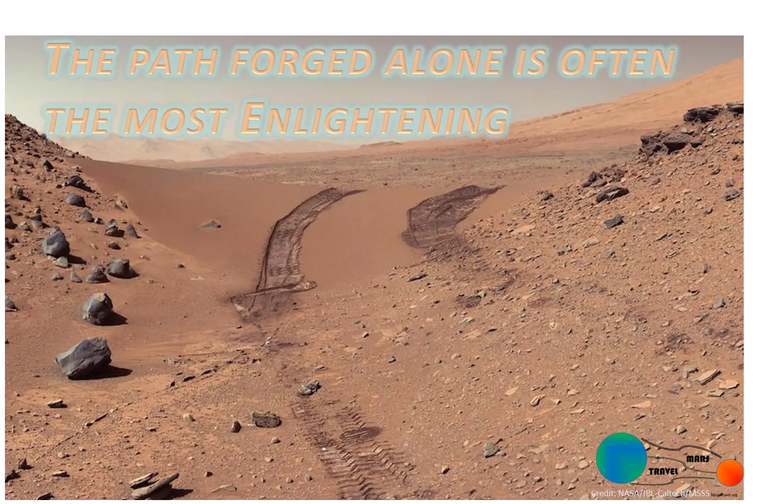 Mars Landscape with Inspirational Quote