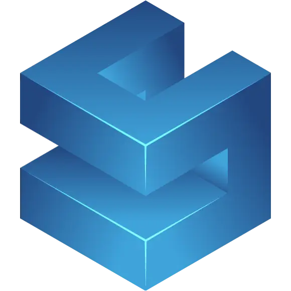 Blue 3D Geometric Shape Design