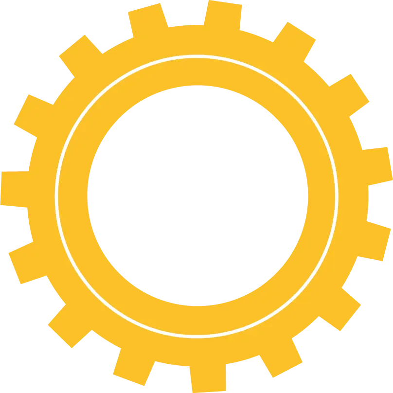 Minimalist Yellow Gear Icon