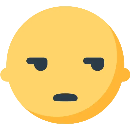 Neutral Yellow Emoji with Emotionless Expression