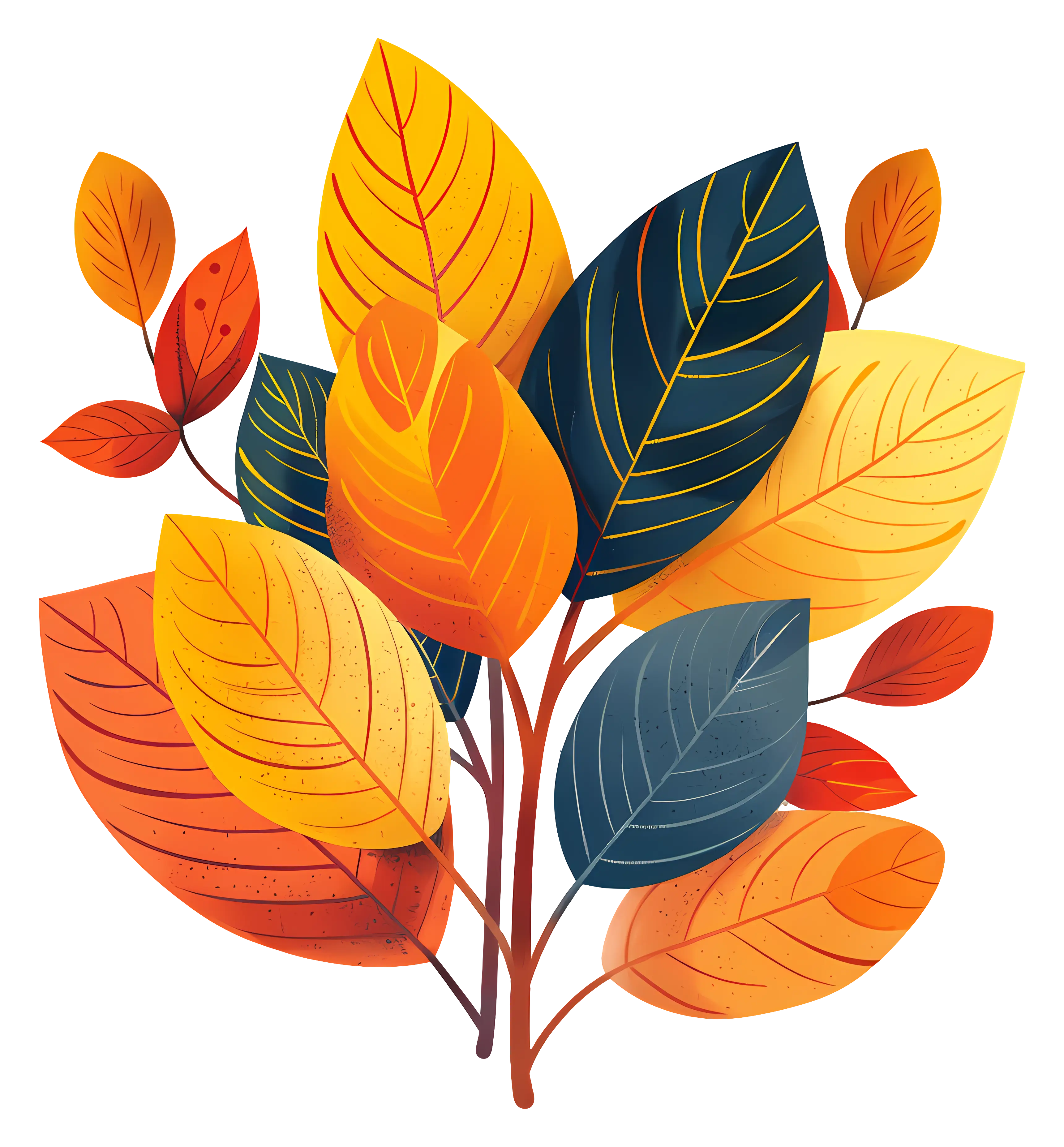 Vibrant Autumn Leaves Illustration