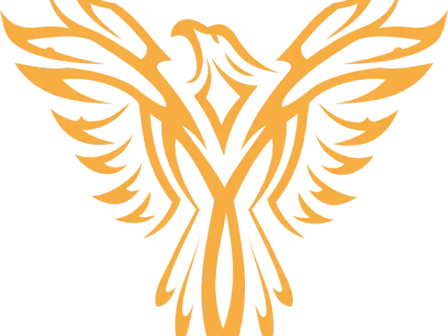 Golden Phoenix Bird Design Illustration