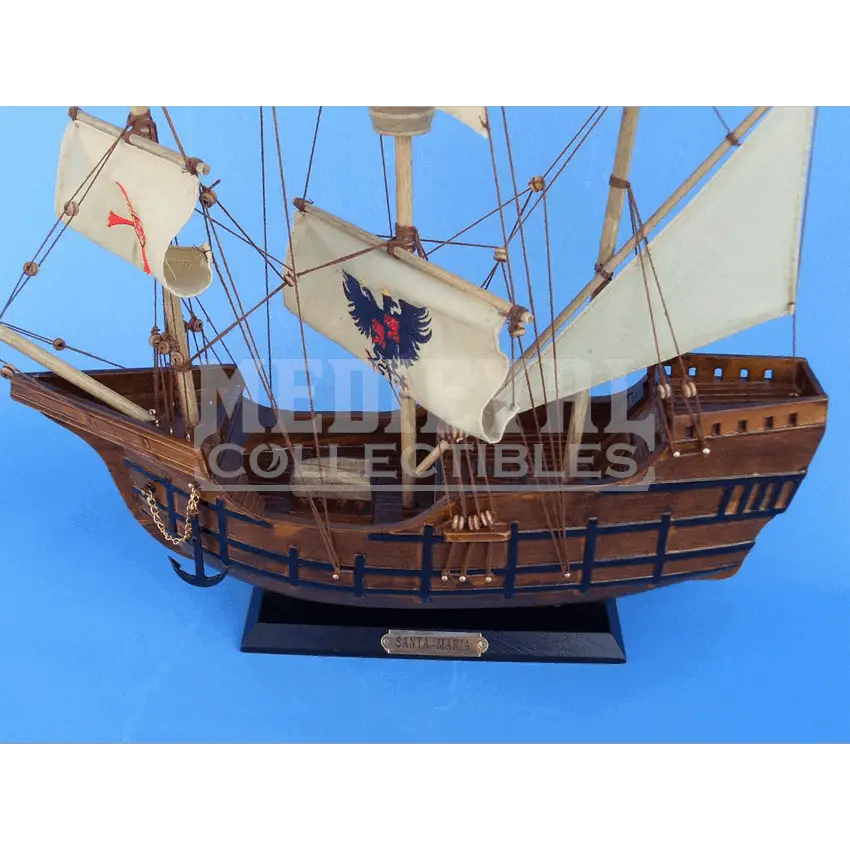 Miniature Wooden Ship Model Decor