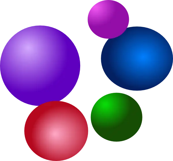 Colorful Shiny Spheres in Various Sizes