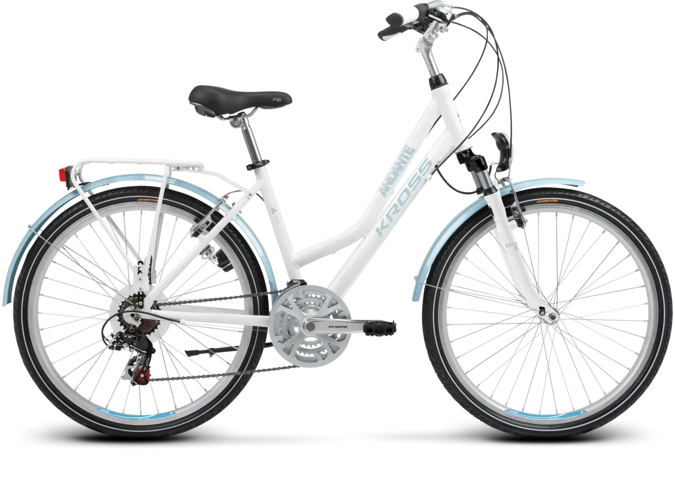 White Low-Step Bicycle for Comfortable Riding