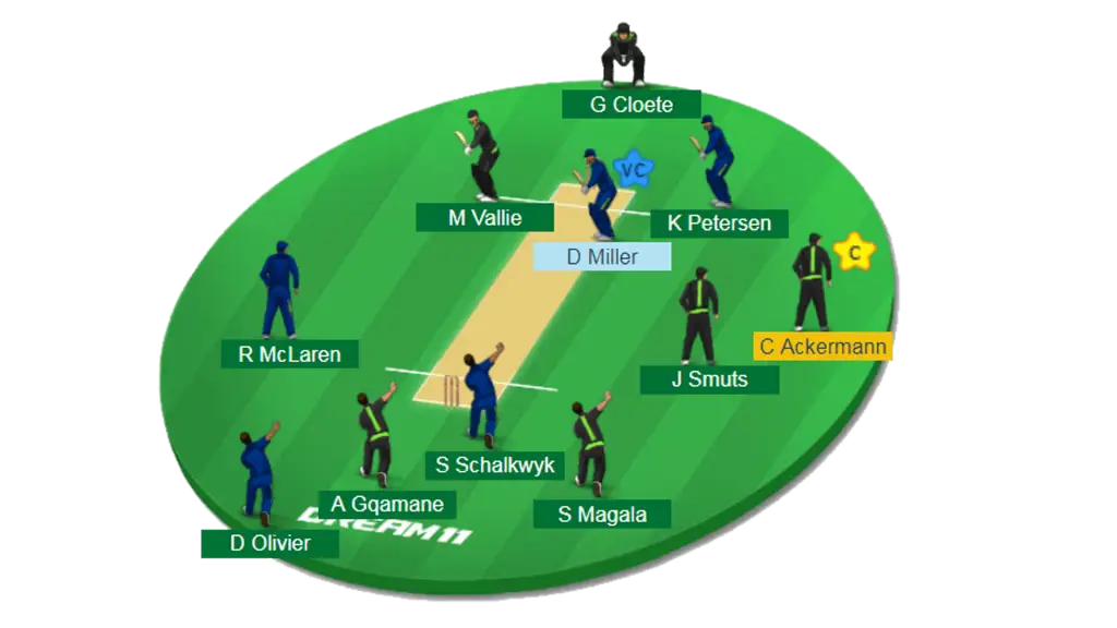Cricket Field Player Positions Diagram