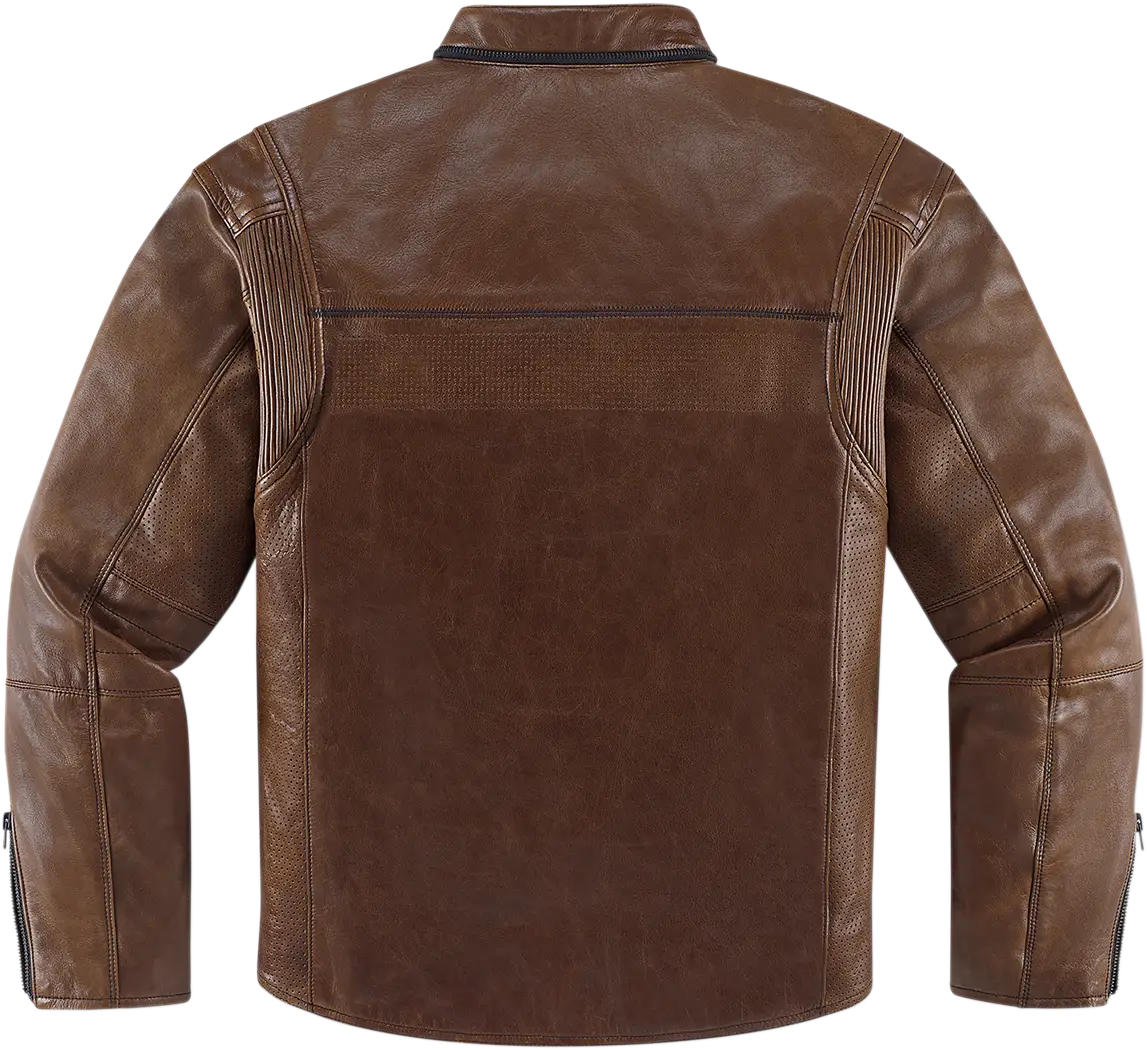 Brown Leather Jacket Back View