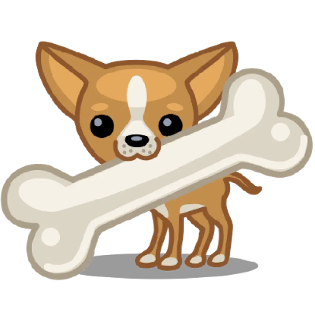 Cartoon Dog with Bone